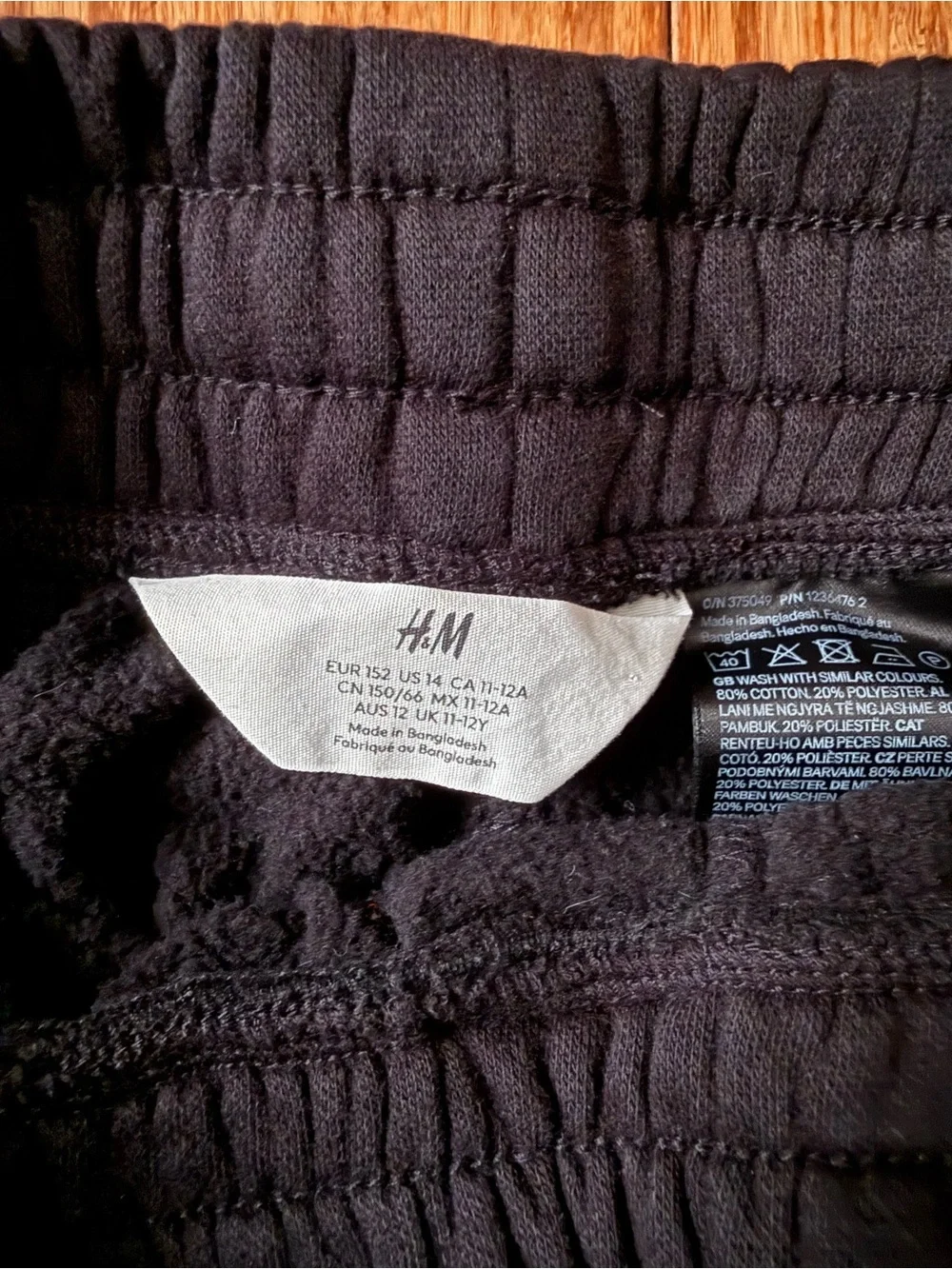 H&M Boy’s Black Cargo Sweatpants - Comfortable Everyday Joggers US14